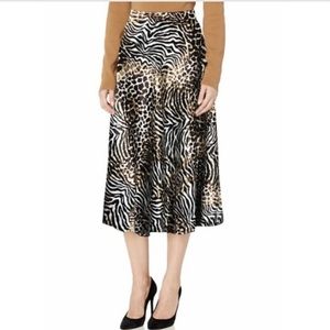 NWT Anne Klein Animal Print Patterned A-Line Skirt